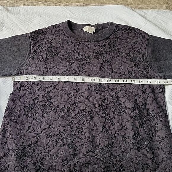 Kate Spade Black Floral Lace Sweater Knit Top Small EUC - Picture 9 of 11